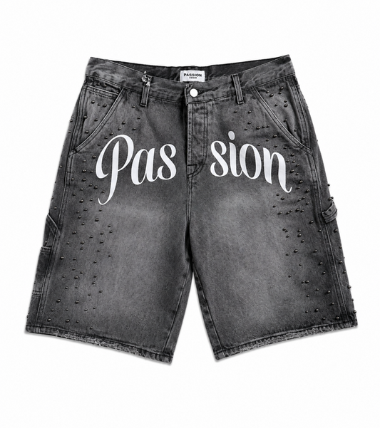 DOUBLE WAIST STUDDED DENIM – GREY WASH