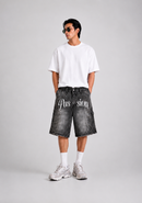 WAIST STUDDED DENIM – GREY WASH
