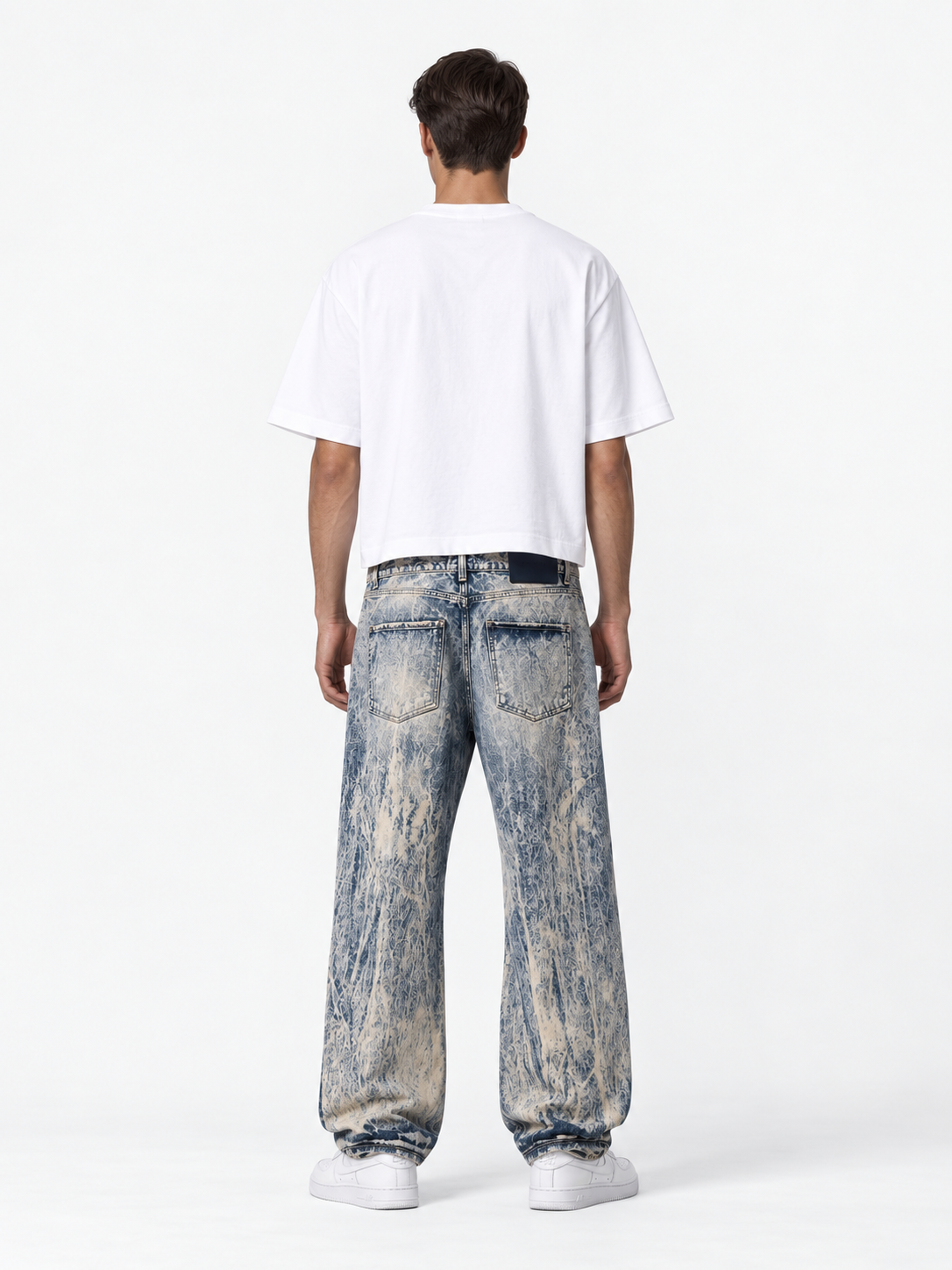 MARBLE CREAM BAGGY