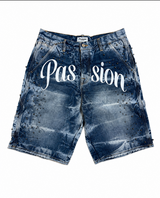 DOUBLE WAIST STUDDED DENIM – BLUE WASH