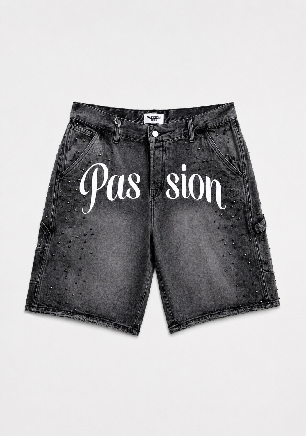 WAIST STUDDED DENIM – GREY WASH