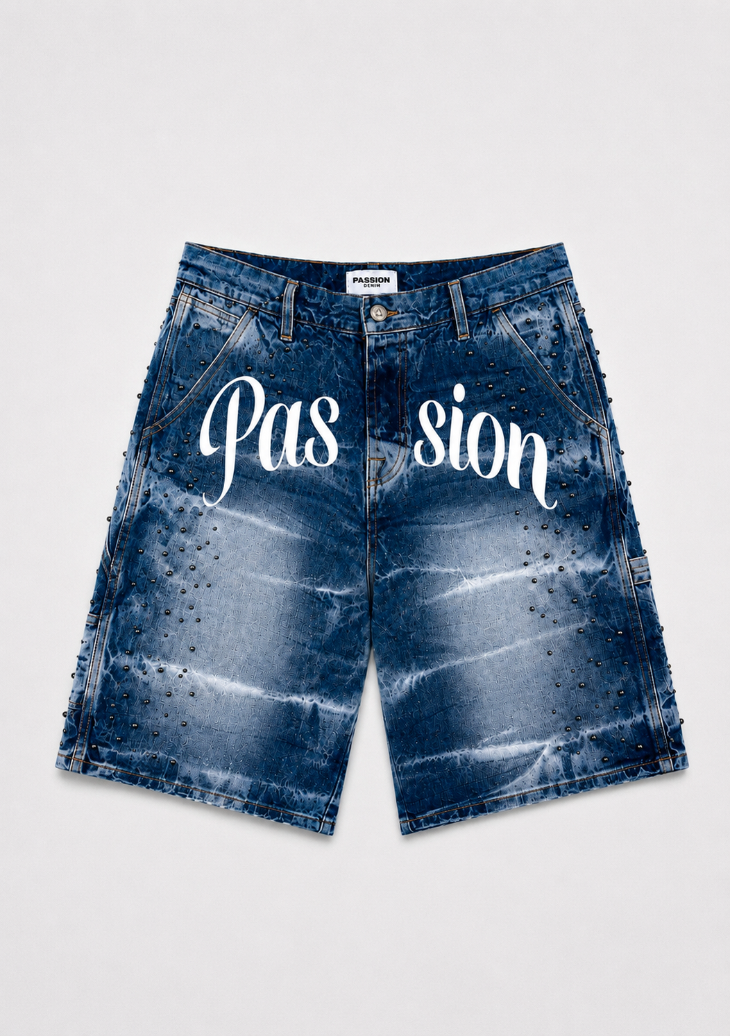 WAIST STUDDED DENIM – BLUE WASH
